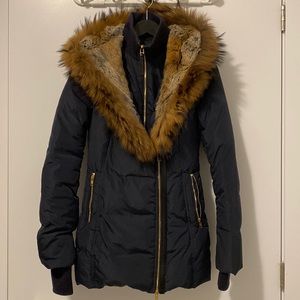 XXS Mackage mid-length parka with fur trim on hood ("ADALI" JACKET)